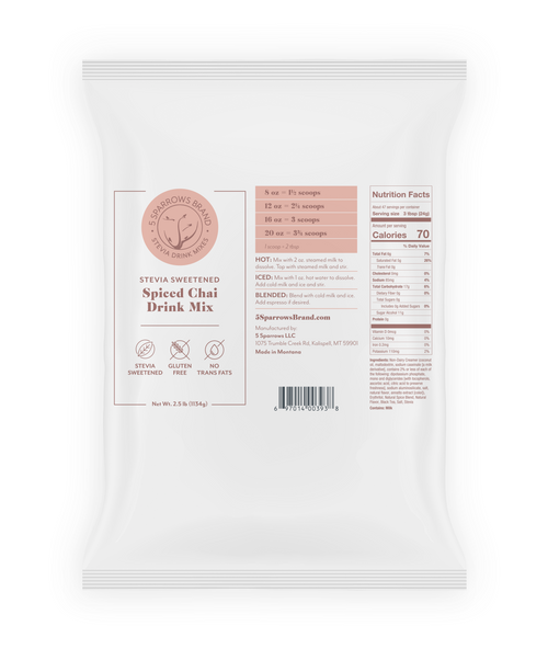 Sugar Free Spiced Chai Drink Mix - Wholesale 